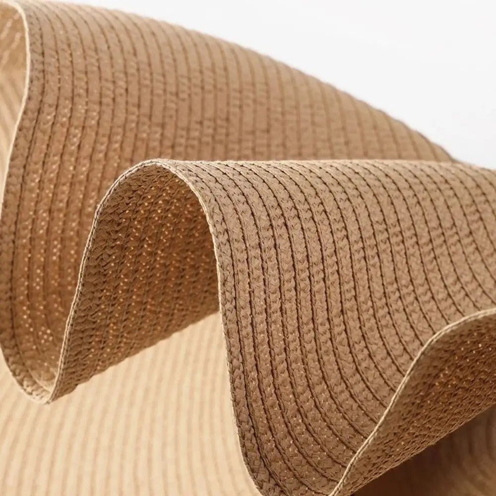 High Quality Foldable Large Wide Brim Sun Hats Straw 70cm Travel Straw Hat UV Protection Oversized Beach Hat